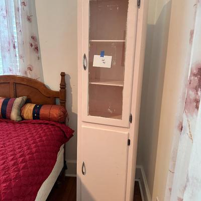 Vintage Glass door Cabinet- Pink!
