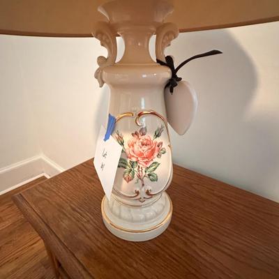 Vintage ceramic lamp with floral motif