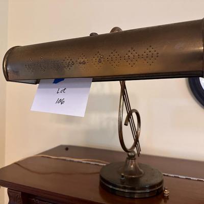 Vintage Brass Music Piano Lamp - Working