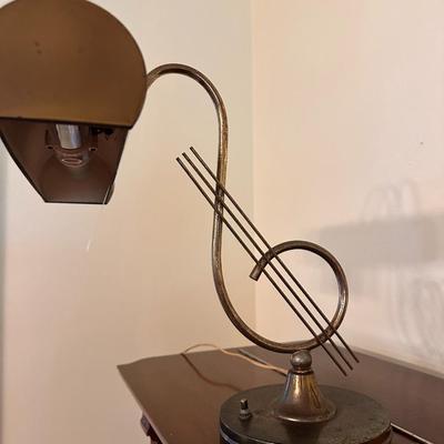 Vintage Brass Music Piano Lamp - Working