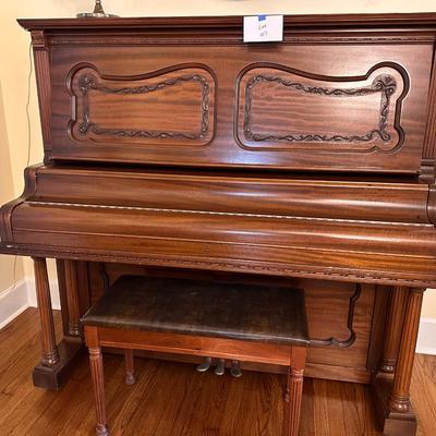 Antique Franklin of New York Saloon back style Piano and Bench - Must move