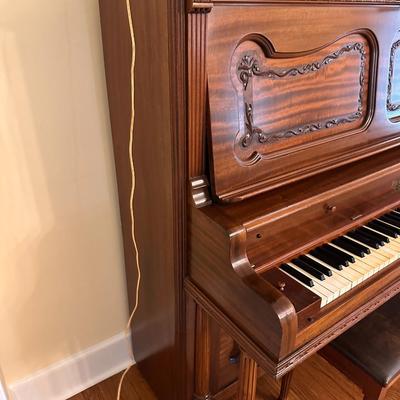 Antique Franklin of New York Saloon back style Piano and Bench - Must move