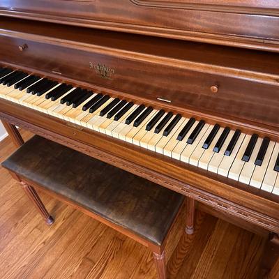 Antique Franklin of New York Saloon back style Piano and Bench - Must move