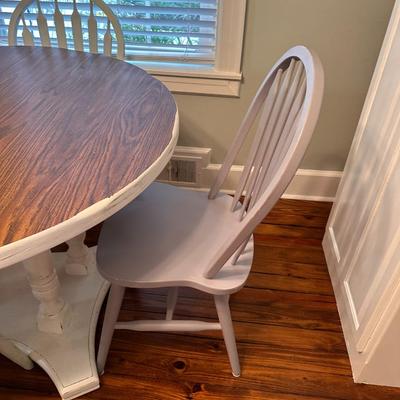 Chalk Painted Table with Chairs - Includes 2 leaves