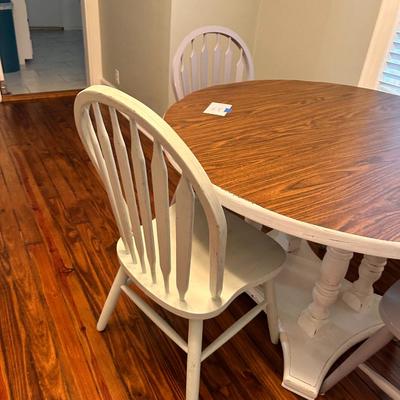 Chalk Painted Table with Chairs - Includes 2 leaves