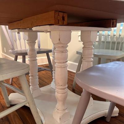Chalk Painted Table with Chairs - Includes 2 leaves