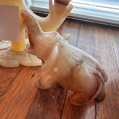 Alabaster decor - Elephant and Candelabra