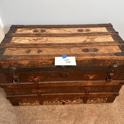 Large Antique Trunk with tray insert