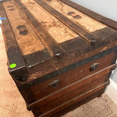 Large Antique Trunk with tray insert