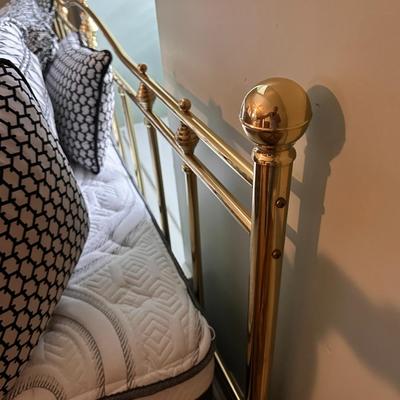 King Size Brass Frame Bed and Mattresses