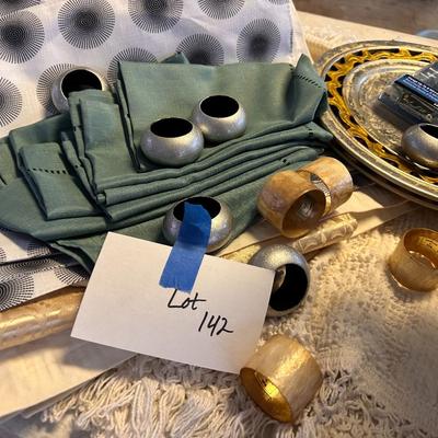 Misc lot of table mats, fabric, chair covers, napkin rings and more!