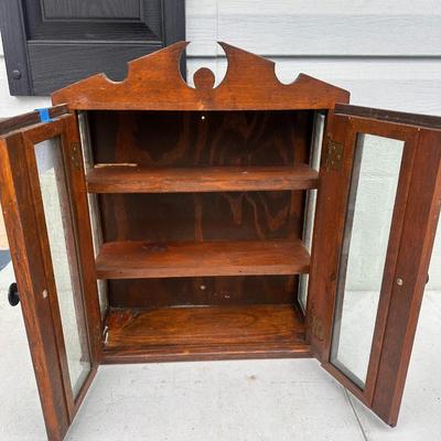 Custom made wood cabinet with two doors - wall or counter display