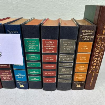Lot of Readers Digest Books with Bookends