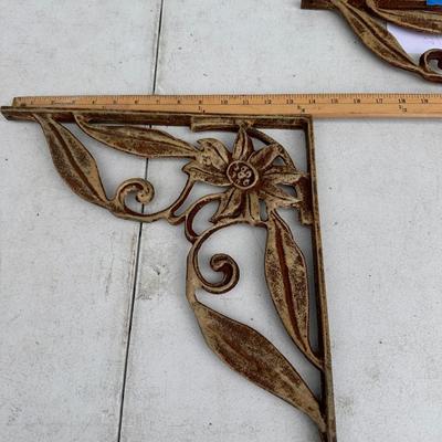 2 Wrought iron corner sconces