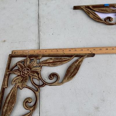 2 Wrought iron corner sconces