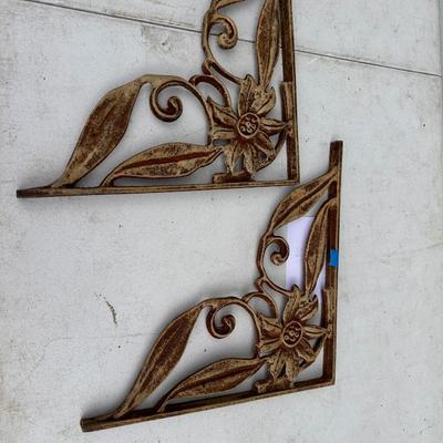 2 Wrought iron corner sconces