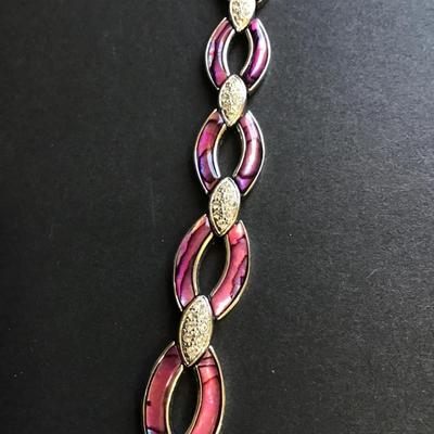 Vintage silver tone purple bracelet