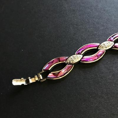 Vintage silver tone purple bracelet