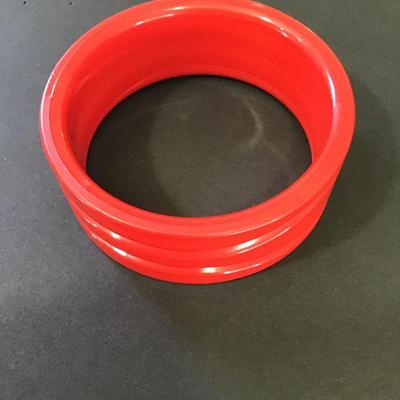 Vintage, cherry, red Lucite type, thick, chunky bangle bracelet