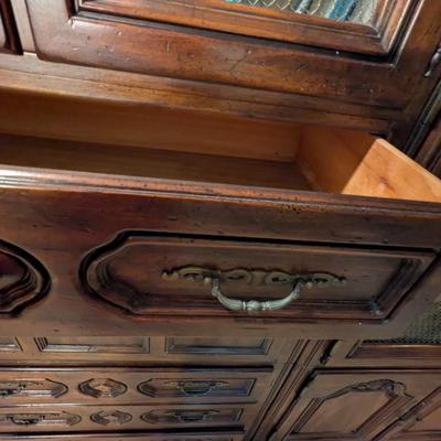 4 Piece Wood Display Cabinet (Contents Not Included) Approx 12ft Long 20" Depth & 7ft Tall