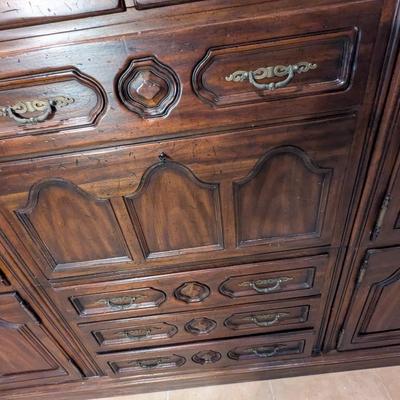 4 Piece Wood Display Cabinet (Contents Not Included) Approx 12ft Long 20" Depth & 7ft Tall