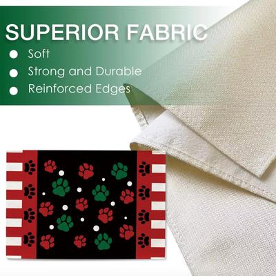 Christmas Dog Cat Paw Prints Placemats Set of 4 Xmas Polka Dot Dining Table Placemats