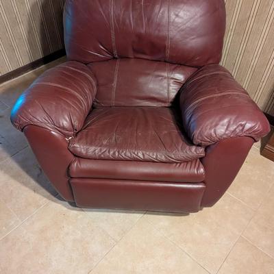 Maroon Recliner Faux Leather