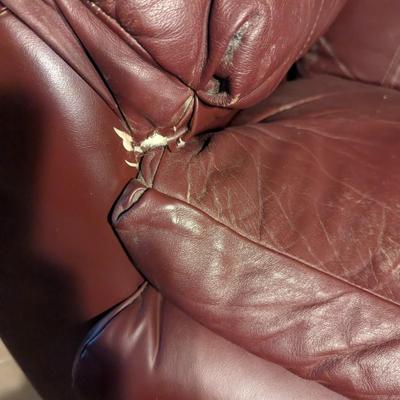 Maroon Recliner Faux Leather