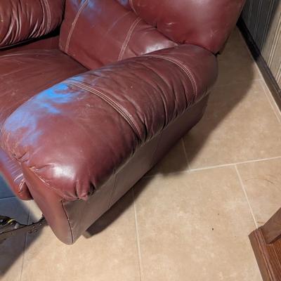 Maroon Recliner Faux Leather