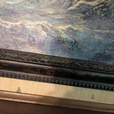 Seascape Crashing Waves Painting Signed By George Bleich