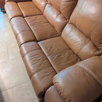 Faux Leather Reclining Sofa