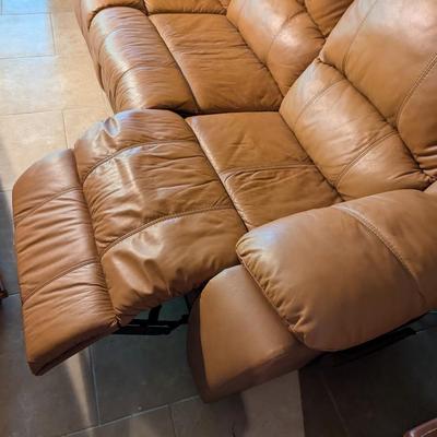 Faux Leather Reclining Sofa