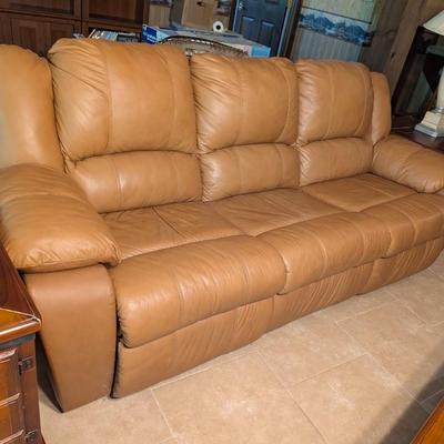 Faux Leather Reclining Sofa