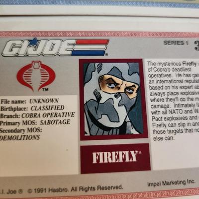 Sale Photo Thumbnail #137: This auction lot is for a 1991 GI Joe Trading Card Collection.  This 'nearly' complete set of what should be 200 cards - is probably missing about 20 cards. This set of Trading Cards was not stored in prime conditions.  Our in-house collections expert say