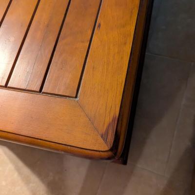Wooden Coffee Table Chest With Key & Metal Corners