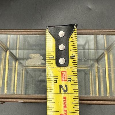 Vintage Brass Etched Glass Footed Jewelry Display
