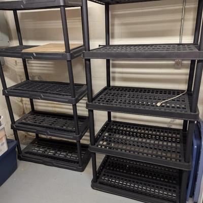 Pair Of Plastic Shelving Units