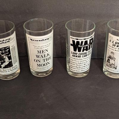 Vintage 1940's To 1970's Newspaper Cover Tumblers