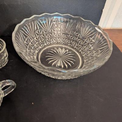 1950's Vintage 8 Piece Arlington Punch Bowl Anchor Hocking