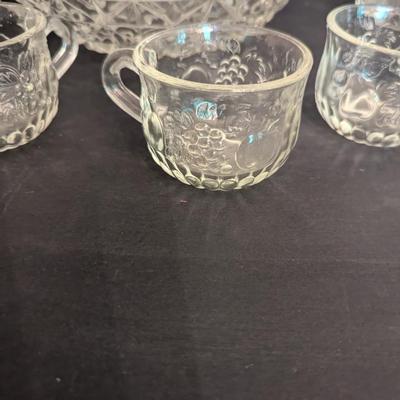 1950's Vintage 8 Piece Arlington Punch Bowl Anchor Hocking