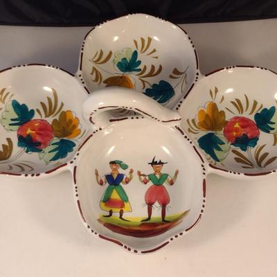 Hand Painted Strawberry Festival Italian Majolica Condiment Dish