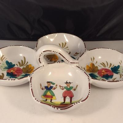 Hand Painted Strawberry Festival Italian Majolica Condiment Dish