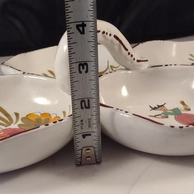 Hand Painted Strawberry Festival Italian Majolica Condiment Dish