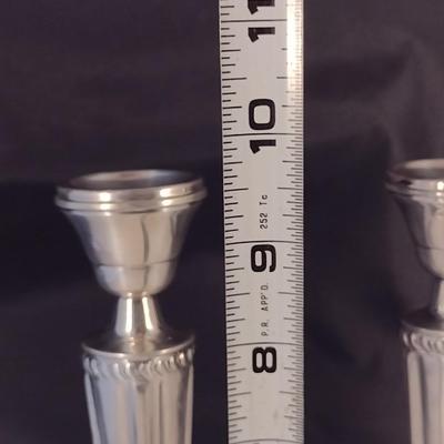 Pair of National Weighted Sterling Silver Candlestick Holders- Approx 9 5/8" Tall