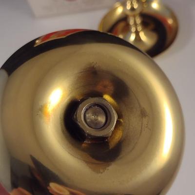 Pair of Brass Candlestick Holders with Beeswax Candles