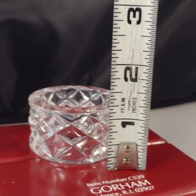 Gorham Crystal Napkin Ring Holders- Two Sets of Four