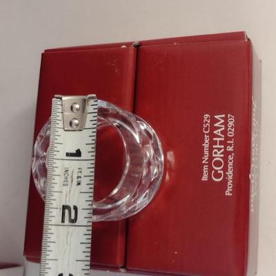 Gorham Crystal Napkin Ring Holders- Two Sets of Four