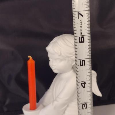 Kaiser Bisque Porcelain Angel Candle Holder