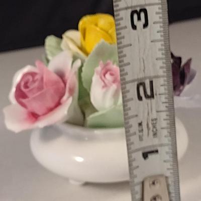 Pair of Porcelain Miniature Posy Arrangements- Aynsley and Golden Crown