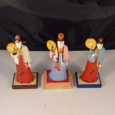 Set of Three Vintage Hand Made Japanese Dolls
